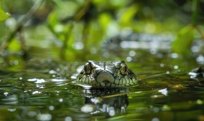 Fototapeta premium Snake in murky water