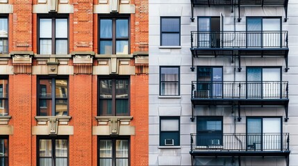 Architectural Contrast: Contrast between traditional and modern architectural styles within the same urban landscape, highlighting the evolution of design. 