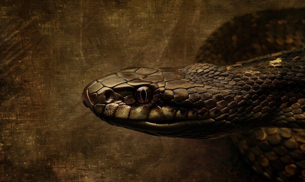 Closeup portrait of snake head