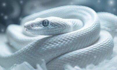 Fototapeta premium White snake in celestial alignment