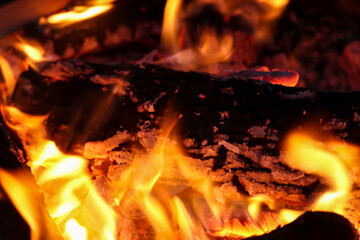 Embers And Sparks From Wood Fire