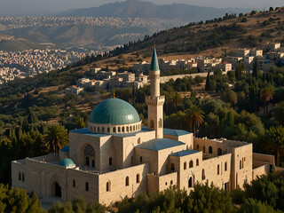 Naklejka premium beautiful view of the mosque 