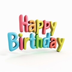 Naklejka premium A colorful sign featuring the words Happy Birthday in lively typography