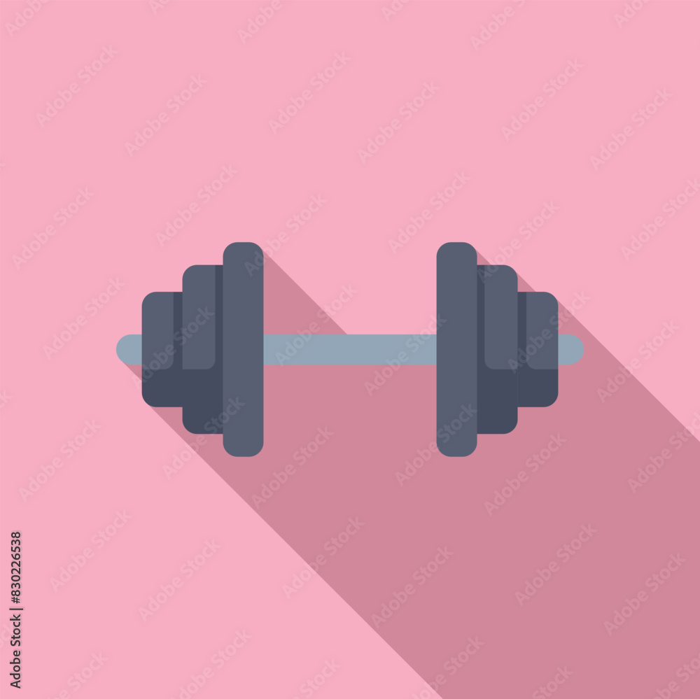 Canvas Prints minimalistic illustration of a black dumbbell icon on a pastel pink backdrop