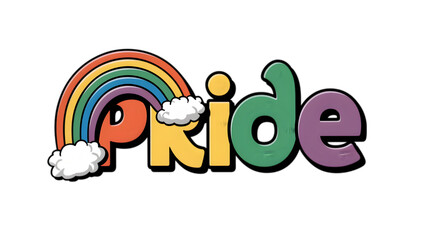 Vibrant and Contemporary Pride LGBT Typography Design, Modern Rainbow Colors for Inclusivity and Celebration