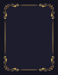 Invitation template with vintage ornamental frame