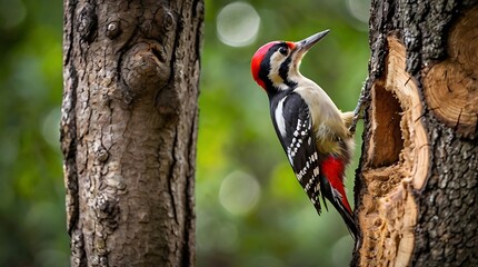 woodpecker on tree