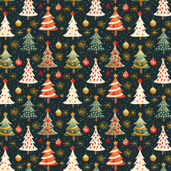 Seamless pattern with christmas elements, ai