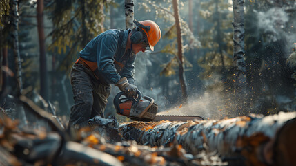 lumberjack at work