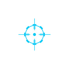 Blue game target in vector illustration. Isolated background.