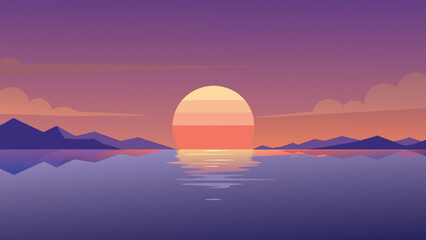 sunset background, illustration