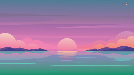 sunset illustration background, vector