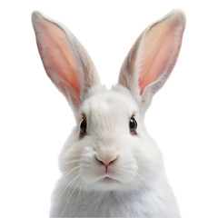 Obraz premium white rabbit portrait on transparent background