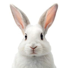 Obraz premium white rabbit portrait on transparent background