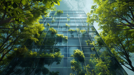 A building with a lot of trees growing on it