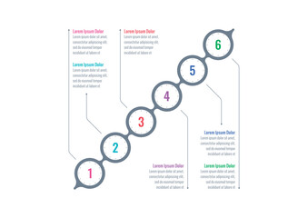 six steps infographic template. Infographic template for business, industry, education, technology, science. Infographic template for book, annual report, magazine