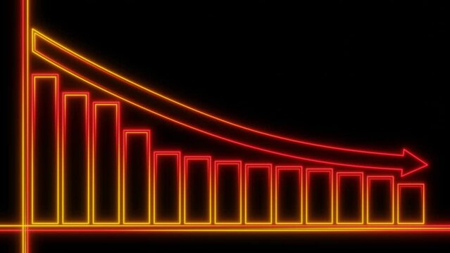 Stock chart going down arrow loop animation 