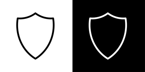 Shield interrogation icon set. Privacy shield vector icon in safety sign. Web security.