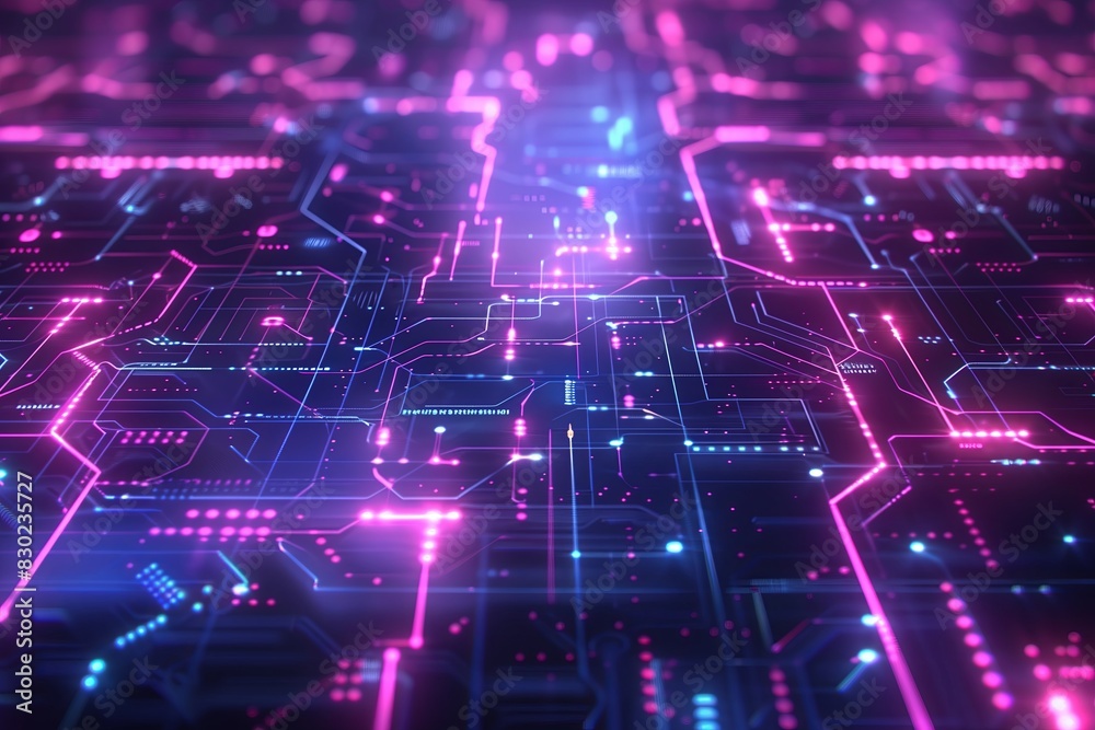 Poster Digital technology abstract blue science background. Network computer cyberspace communication, hardware circuit engineering coding. Modern line energy futuristic web,
