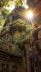 Fototapeta premium During the day at Angkor Wat Cambodia majestic tem_009