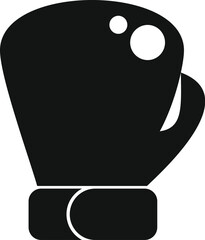Black vector illustration of a boxing glove, perfect for sports icons and logos