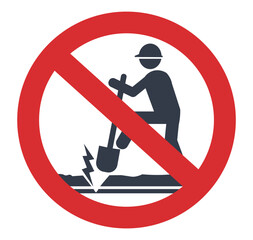 No digging symbol for underground services
