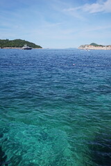 Fototapeta premium ocean with the old town of Dubrovnik in the background, Croatia, Adriatic Sea