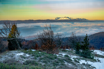  Winter Sunrise Over Snow-Capped Mountain  with TAtra view