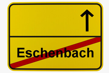 Illustration eines Ortsausgangsschildes von Eschenbach in Baden-Württemberg	