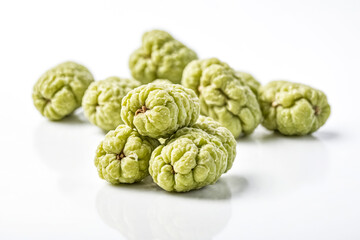 Fototapeta premium Green Chayote Squash on White Background