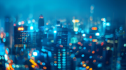 abstract night cityscape blue light filter - can use to display or montage on product