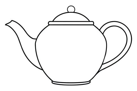 recommend clip art: Classic teapot line art vector illustration