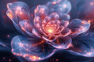 Light, star, fractal, design, pattern, art