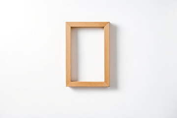 Wooden Frame on White Background