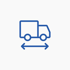 truck vehicle lorry length size icon