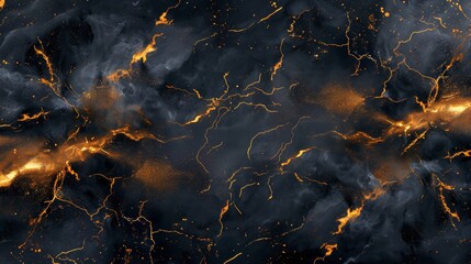 The image is a dark blue marble with bright yellow and orange veins.