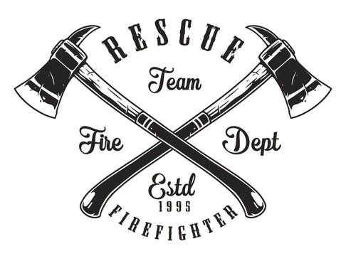Firemen axes vintage poster monochrome