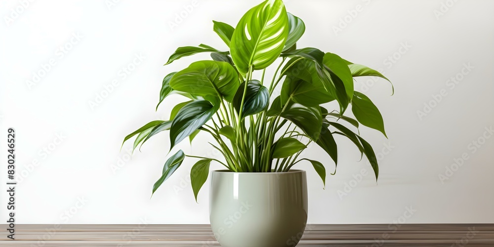 Wall mural Enhancing Indoor Spaces: Tips for Caring for Mature Splitleaf Philodendron. Concept Indoor Plants, Home Decor, Philodendron Care, Plant Parenting, Green Thumb - Wall murals