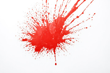 Red Paint Splatter on White Background