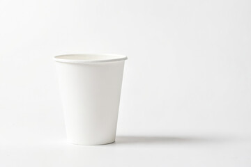 Blank White Paper Cup on White Background
