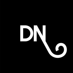 DN letter logo design on black background. DN creative initials letter logo concept. dn letter design. DN white letter design on black background. D N, d n logo