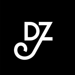 DZ letter logo design on black background. DZ creative initials letter logo concept. dz letter design. DZ white letter design on black background. D Z, d z logo