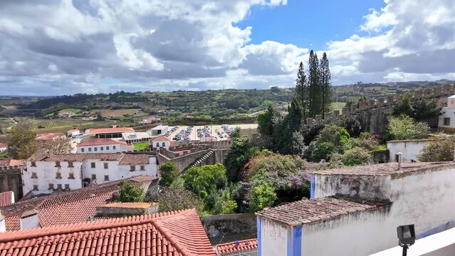 The Castle of Obidos, Castelo de Obidos is a well preserved medieval palace in the town of Obidos in Western Portugal