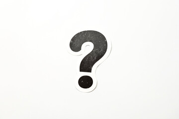 Fototapeta premium Black Question Mark on White Background