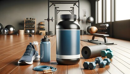 A detailed sport bottle mockup set against a plain background, ideal for branding and marketing fitness products, featuring sleek and modern design elements.