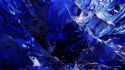  A close-up of a blue glass piece, resembling props from a Sci-Fi film