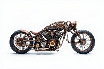 Fototapeta premium Steampunk Motorcycle Bintage Art