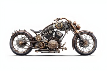 Steampunk Motorcycle Art Vintage