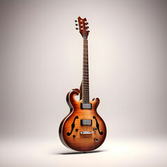 Fototapeta premium a guitar on white background. Classical acoustic six-string guitar isolated on white background