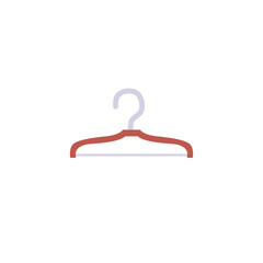 Empty wooden hanger flat vector, clothes hanger icon, cartoon household accessory for storage, wardrobe isolated